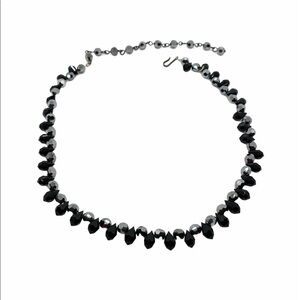 Necklaces Artisan Crystal Beads Black Silver Tone Fashion Jewelry